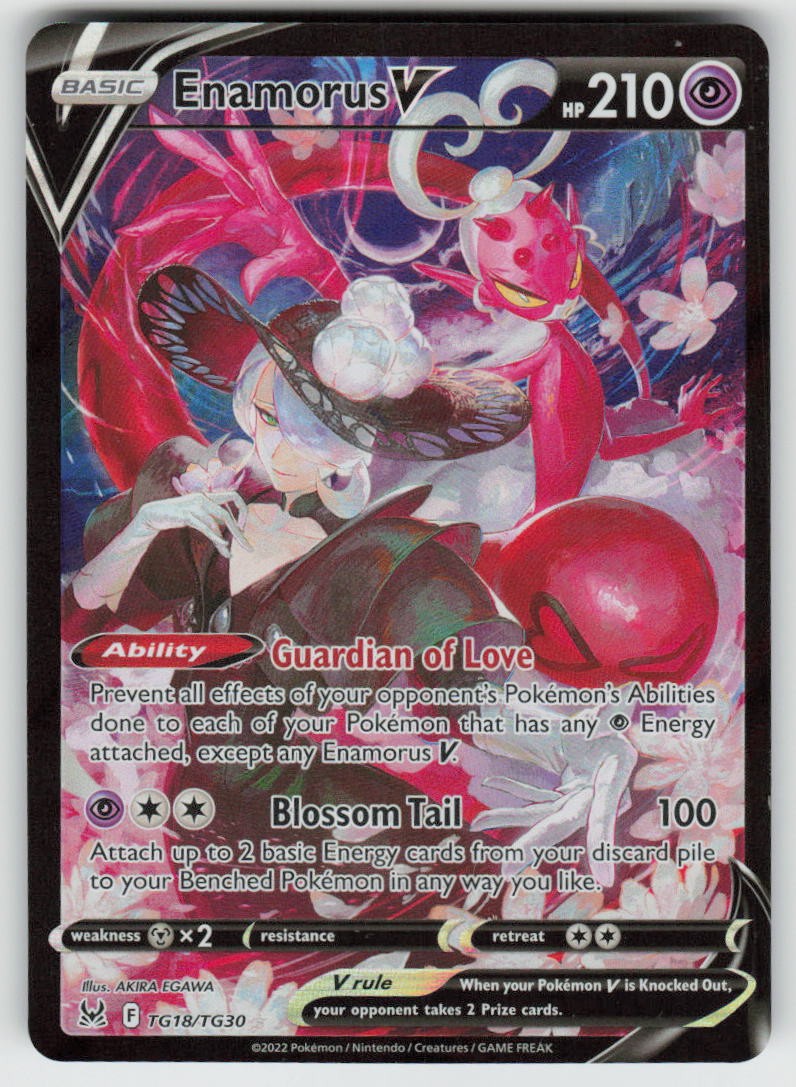 Enamorus V TG18/TG30 Holo V Rare Lost Origin Trainer Gallery Pokemon Holo NM