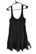 NWT Asos Design Sz 8 Polka Dot Sun Dress Shirred Elasticized Bodice Hem Ruffle