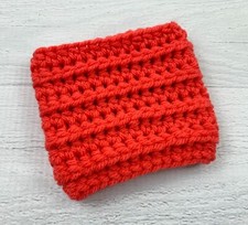 Handmade Crochet Coffee Cup Cozy or Sleeve - Orange NEW