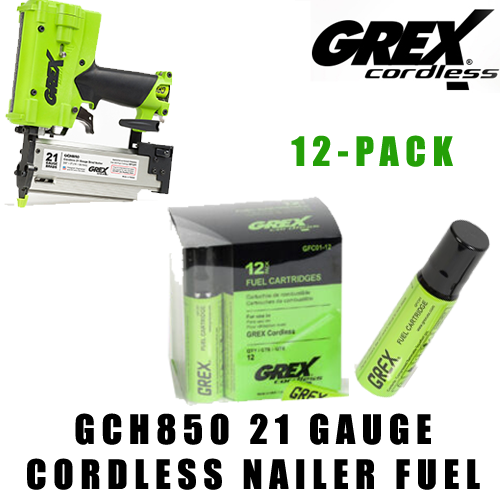 GREX FUEL CARTRIDGE GAS AIR CARTRIDGES CORDLESSS GCH850 GCH 850 12PACK