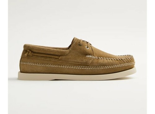 Zara Hombre Cuero Beige suded CUBIERTA ZAPATOS TALLA 42 | eBay