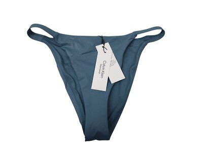 Calvin Klein Swimwear Damen Bikini-Unterteil KW0KW01715 Blau Badehose Gr. S