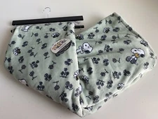 PEANUTS Snoopy Woodstock Plush Throw Blanket 60X70” Spring Flowers & Bees Green