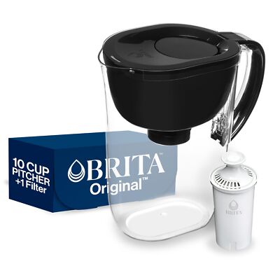 Brita Black Water Purification Pitcher 10 Cup BPA Free with Standard Filter