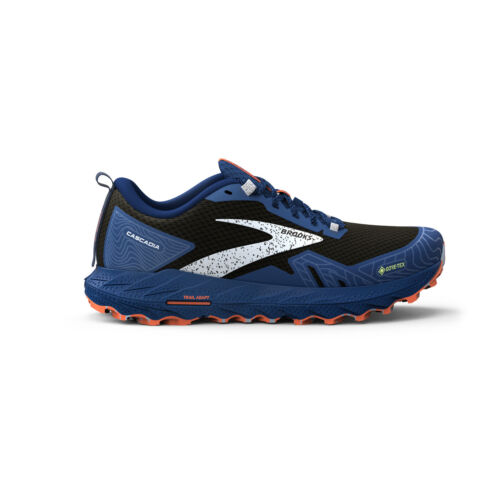 Brooks Cascadia 17 GTX Mens Trail Running Shoes - Blue/Navy/Firecracker