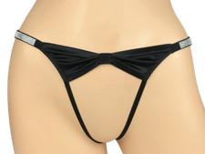 VICTORIA'S SECRET CROTCHLESS SHINE STRAP BOW THONG PANTY XS S M L XL XXL NWT