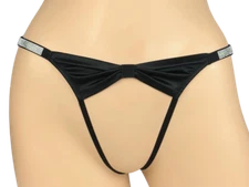 VICTORIA'S SECRET CROTCHLESS SHINE STRAP BOW THONG PANTY XS S M L XL XXL NWT