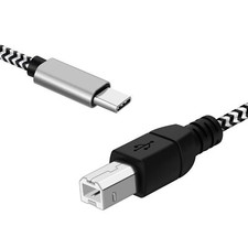 Premium USB C to USB B Cable, Printer Cable to USB C, MIDI to USB C, 6.6Ft, 2M
