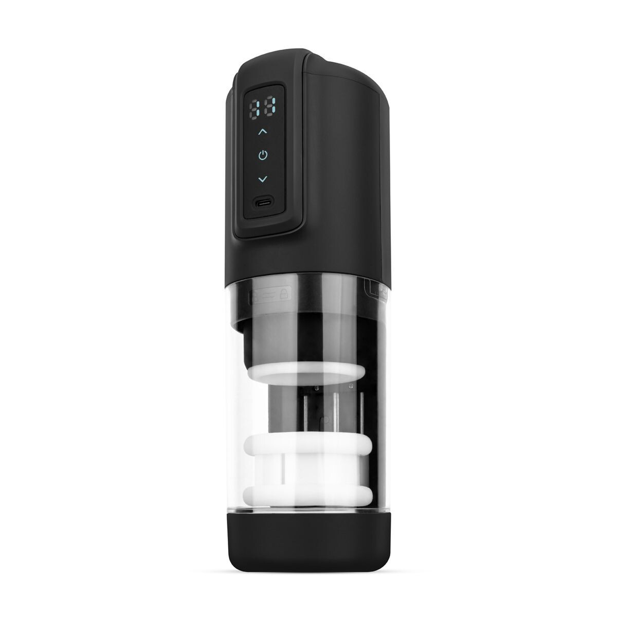 CRUIZR CX10 Thrusting & Rotating Clear Male Vibrating Masturbator Auto Stroker