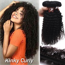 Kinky/Yaki Curly 1-6Bundles Peruvian Virgin Human Hair Extensions Weave Weft 8A