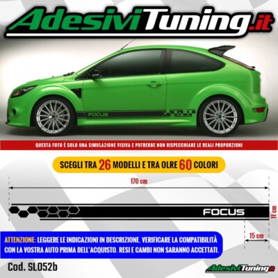 Kit 2 Adesivi Strisce Laterali per auto Ford - Scegli Modello e Colore