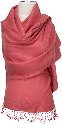 Pashmina Schal Koralle Nepal Cashmere Seide Jacquard silk Kaschmir scarf