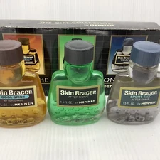 Vintage Mennen Skin Bracer After Shave Gift Set 1.5 Oz Glass Bottles Aftershave