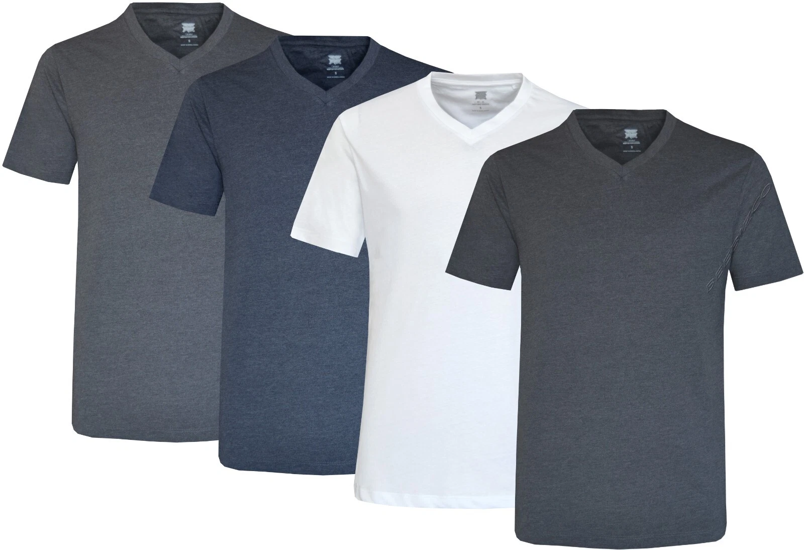 4 Pack V-Neck T-shirts Short Sleeve Plain Tops Classic Essential Tees Multipack
Opens in a new windo