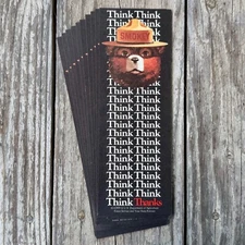10 Vintage 1982 SMOKEY BEAR "Think" Fire Prevention Bookmarks BULK WHOLESALE