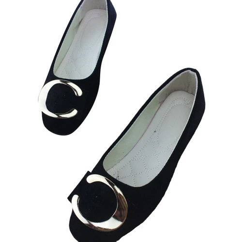 Women Flats Slip On Flat Shoes Formal Ladies Square Toe Classic Pumps Buckle - Bild 19 von 113
