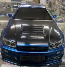 NEW TAMIYA 1/10 RC NISSAN R34 GTR GT-R Z-TUNE BULE PAINTED BODY w/ CARBON HOOD