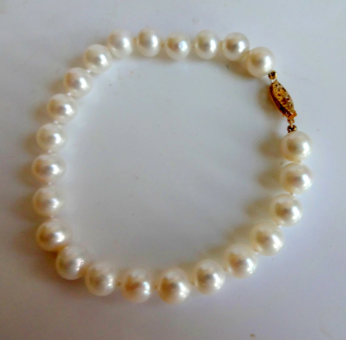 Party Pearl Bracelet: Gold Beaded Bracelet, Large Pearl Detail – taudrey