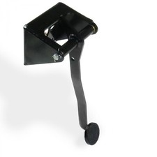Universal Brake Pedal Kit Firewall Mount Bracket Small Chrome Oval Pad
