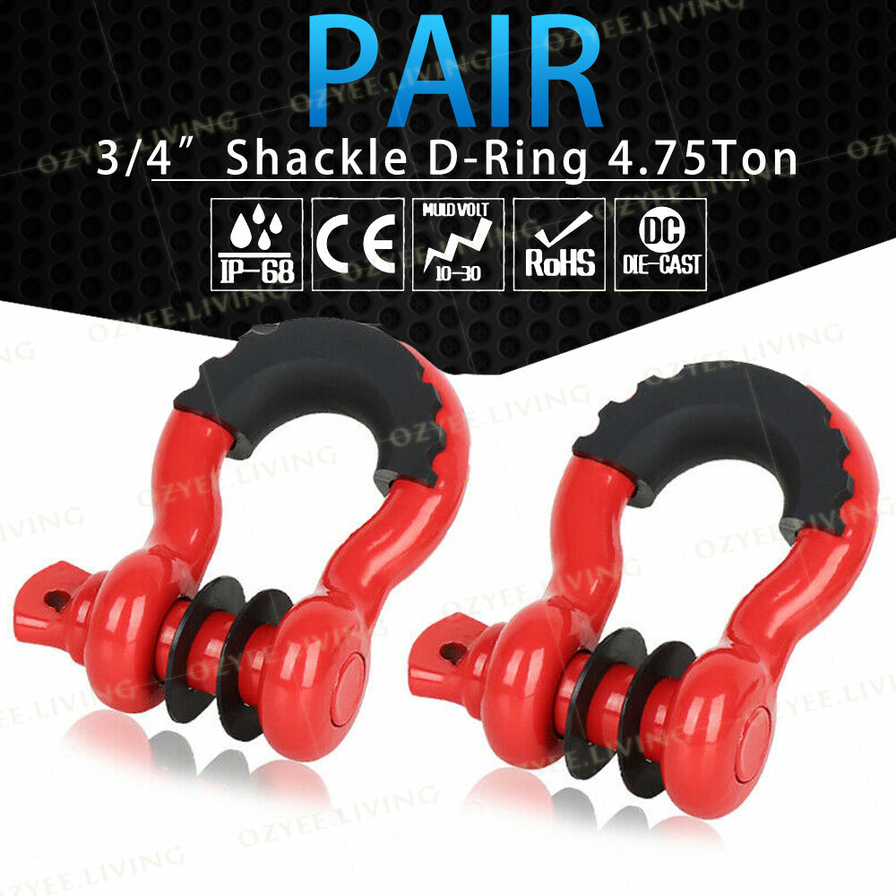 4PCS 3/4" D-Ring Shackle Towing Bow Buckle 4.75t For JEEP SUV - Foto 13