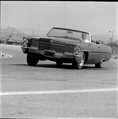 1965 Cadillac Deville Convertible Road Test 2 Motor Racing Old Photo