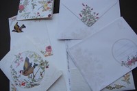 Mappe Mit Briefpapier , UmschläGe Und Karten Schmuckdetails Ca. A5 Romantisch