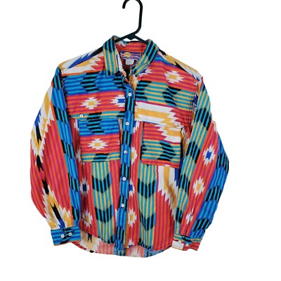 Vintage Cricket By The Creek Shirt Womens M Multicolor Aztec Print Western 
