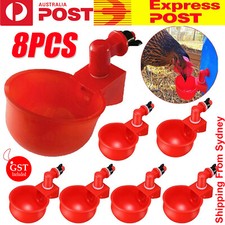 8x Automatic Chicken Water Cup Waterer Poultry Drinking Bowl Feeder Drinker Tool