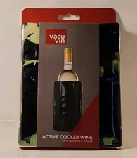 Vacu Vin Active Wine Cooler Cuff Green Grape Motif 0.75-1L Bottle Cooling Sleeve