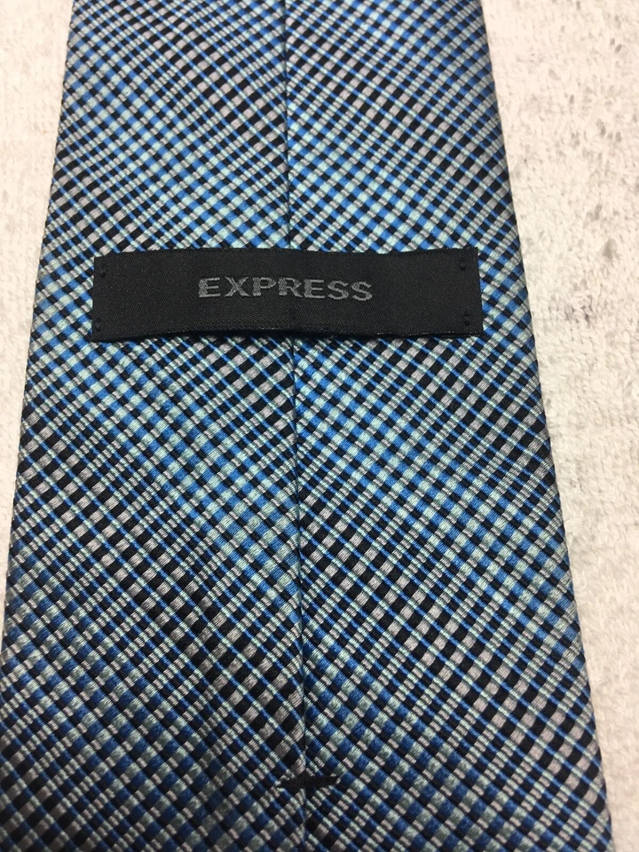 CORBATA EXPRESS HOMBRE RAYAS AZULES Y GRISES 3,75 X 60 Foto 4 de 4