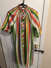 Vintage Models Coat Multi Colored Striped House Dress