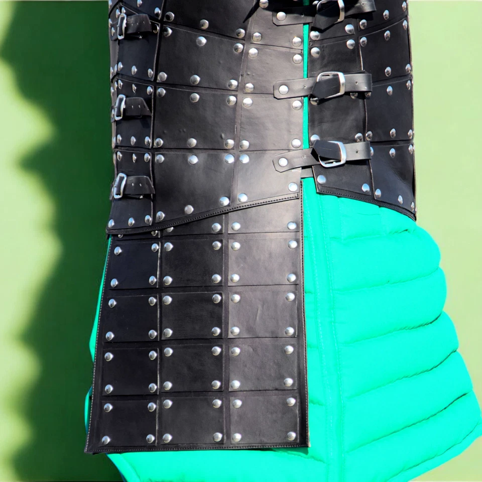 Traje Kinght Bringandine Hombre Disfraz Cuero Real Armadura Medieval Pechera Foto 3 de 4