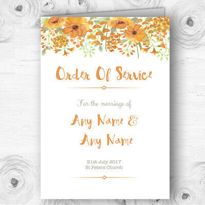 Aquarell Blumen orange personalisiert Hochzeit Doppelhülle Serviceauftrag