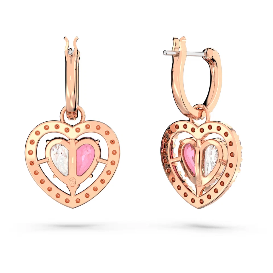 New Authentic Gema 520 drop earrings Heart, Pink, Rose gold-tone plated 5653010 - Image 4 of 4