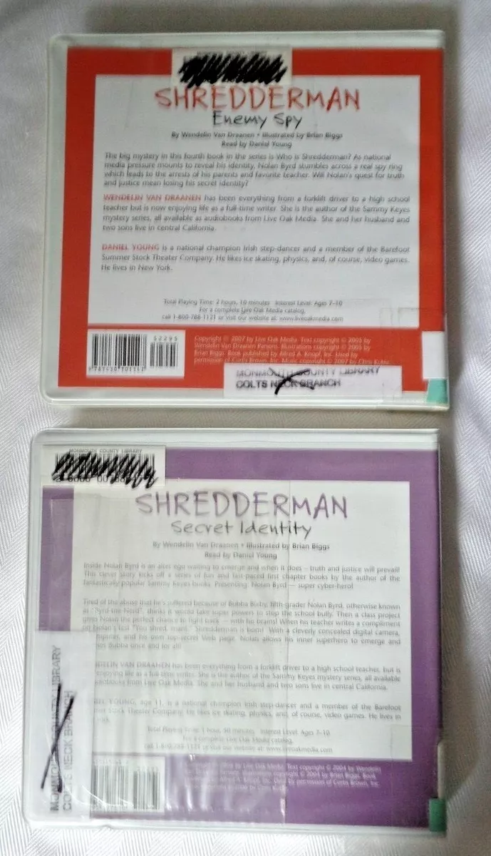 2 Audio books CDs Wendelin Van Draanen Shredderman secret enemy unabridged  kids