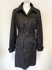 Fuchs Schmitt Black Belted Detatchable Lined Trench Coat Size 10