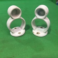 Antique White Porcelain Cast Iron Bathroom Set Towel Bar Brackets Wall Mount
