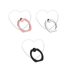 lenoup Transparent Heart Cell Phone Ring Holder Black, Silver, Rose Gold