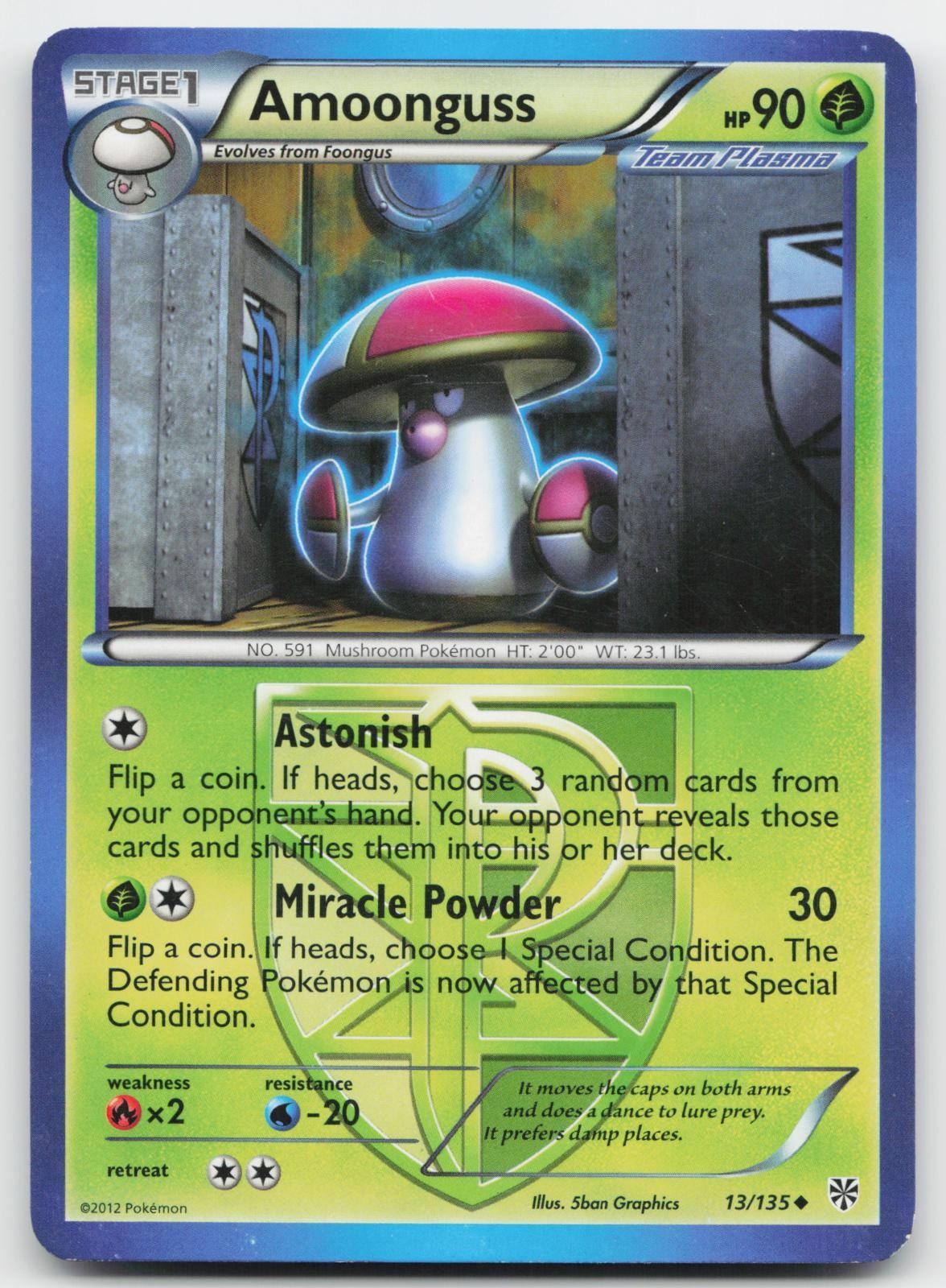Amoonguss 13/135 Uncommon Plasma Storm Pokemon Lightly Played
