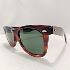 Vintage B L Ray Ban Wayfarer Sunglasses Mens L2052 UXAS Tortoise Brown Preppy