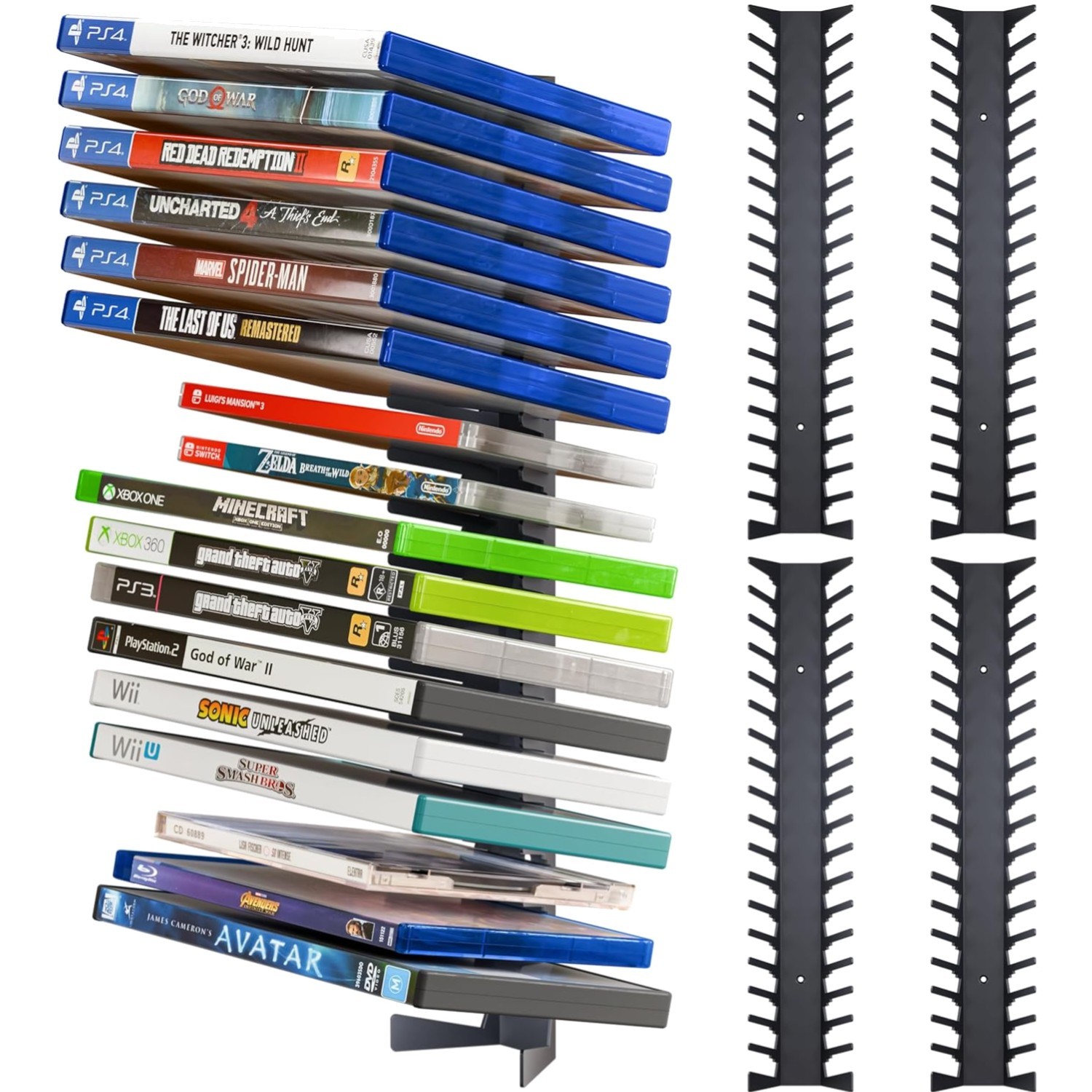 Video Game Storage Wall Mount Game Case Holder, Metal Wall M