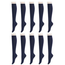 10 Pairs Women Cotton Knee High Socks Casual Long Tube Boot Size 69 Socks