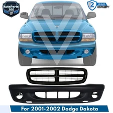 Front Bumper Cover Fascia & Grille Assembly Kit For 2001-2002 Dodge Dakota