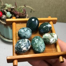 24-18-14 mm 6 pezzi pietra preziosa cristallo agata muschio naturale campione minerale lucido A4299