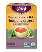 Yogi Tea Organic Lemon Balm Elderberry Immune Stress Tea, 16 CT 16 Count