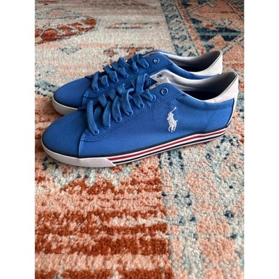 Polo Ralph Lauren Harvey Sneakers Vibrant Blue Canvas Size 10.5 New!!