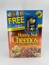 General Mills Honey Nut Cheerios Unopened Cereal Box W/ Free Mini Pez Dispenser