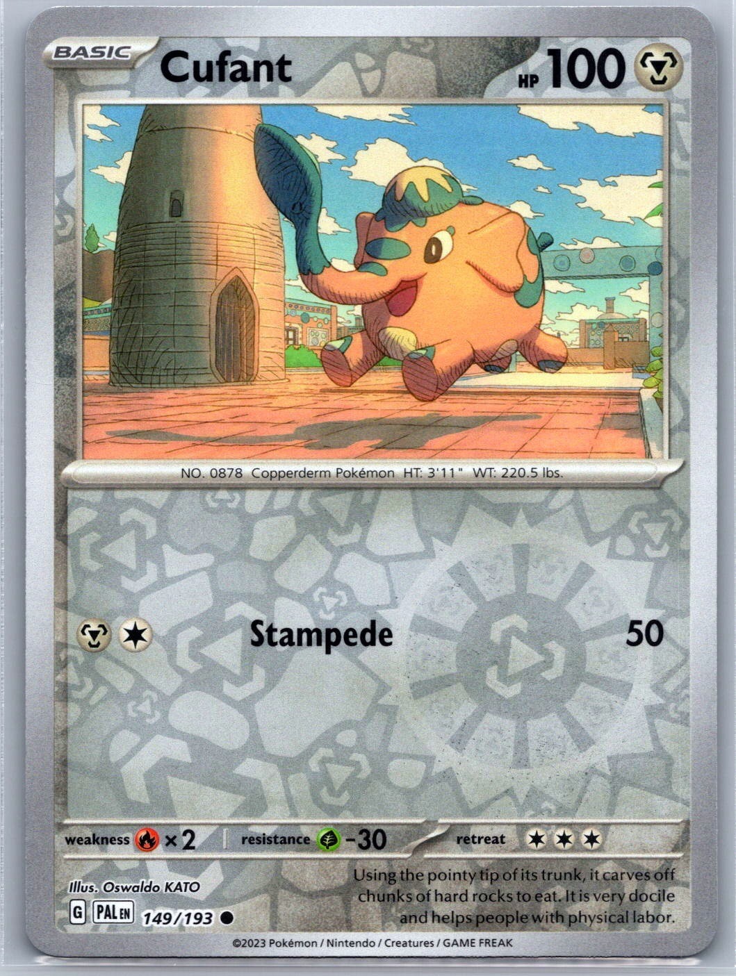 Cufant 149/193 Common Paldea Evolved Pokemon Reverse Holo Near Mint