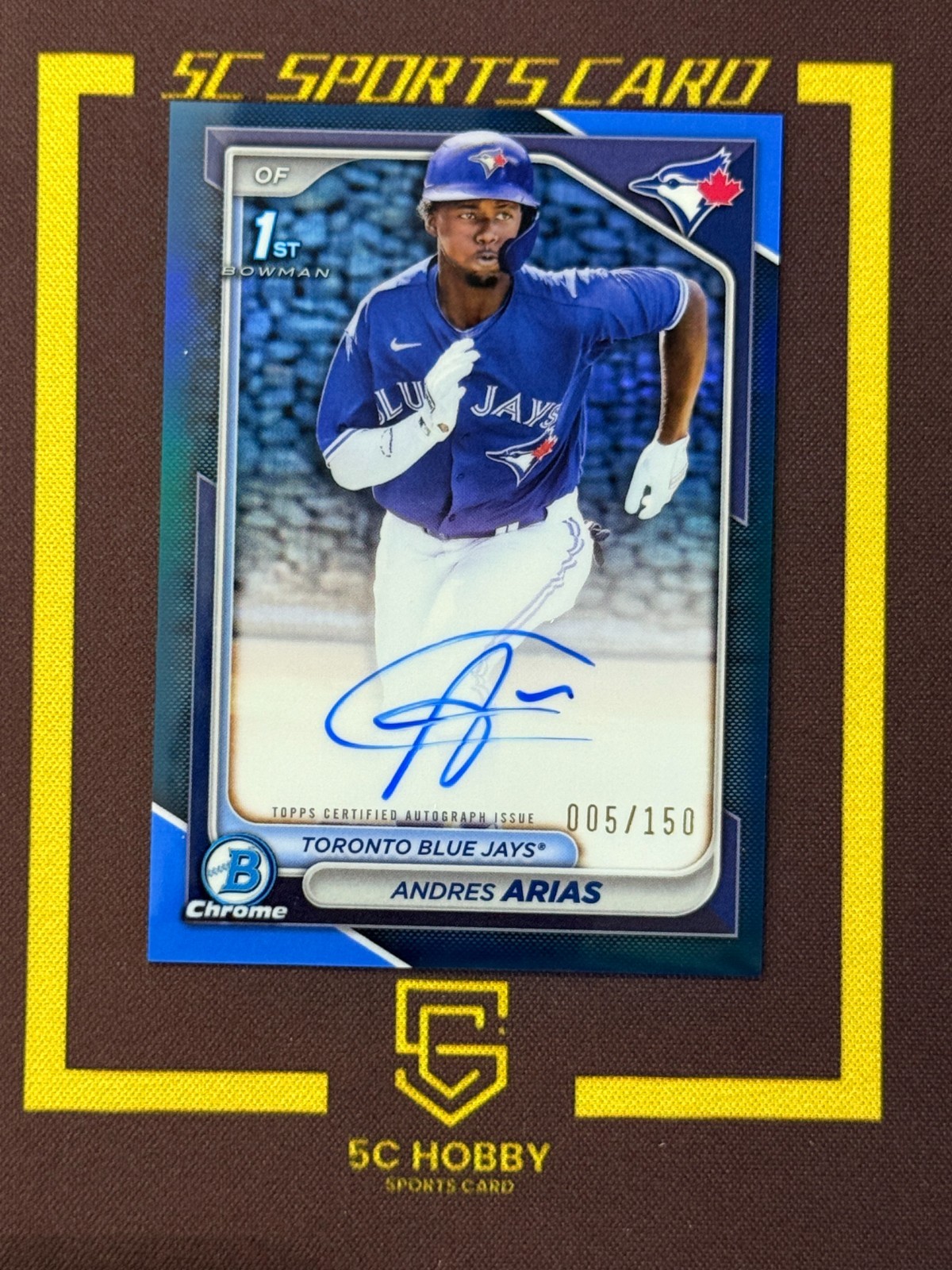 2024 Bowman Chrome 1st Prospect Blue Refractor/150 Auto Andres Arias FCKC9