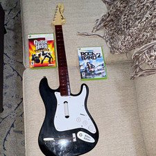 Harmonix Guitar Controller w/ Guitar Hero WT & Rock Band 2 Xbox 360 Tested